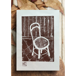 Linoleumstryk Fransk Cafe Brun