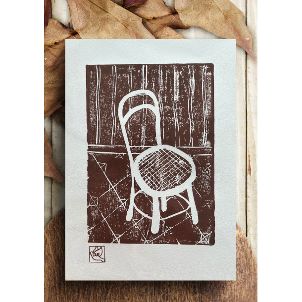 Linoleumstryk Fransk Cafe Brun