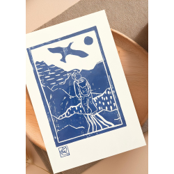 Linoleumstryk Vandring Bl