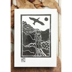 Linoleumstryk Vandring Sort