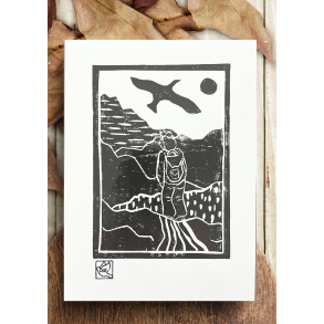 Linoleumstryk Vandring Sort