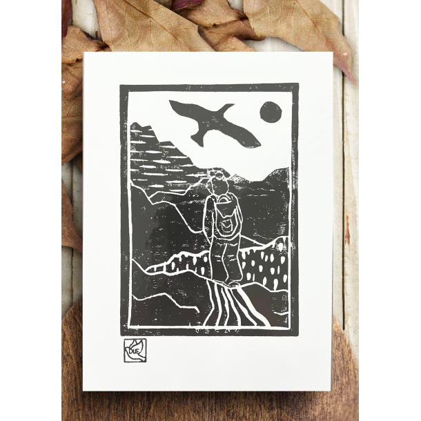 Linoleumstryk Vandring Sort