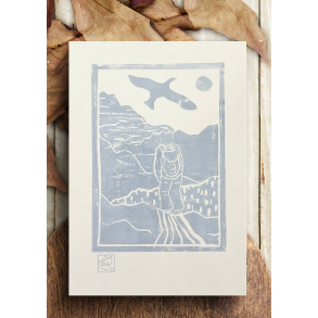 Linoleumstryk Vandring Lysbl