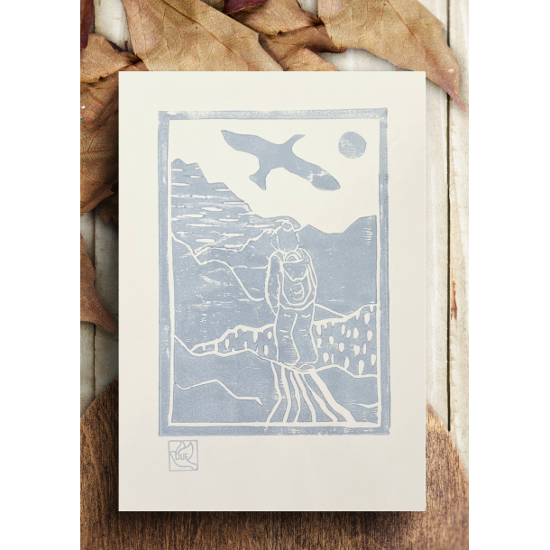 Linoleumstryk Vandring Lysbl