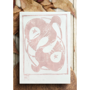 Linoleumstryk Turtelduer Rosa LIMITED EDITION