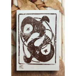 Linoleumstryk Turtelduer Brun