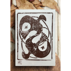 Linoleumstryk Turtelduer Brun