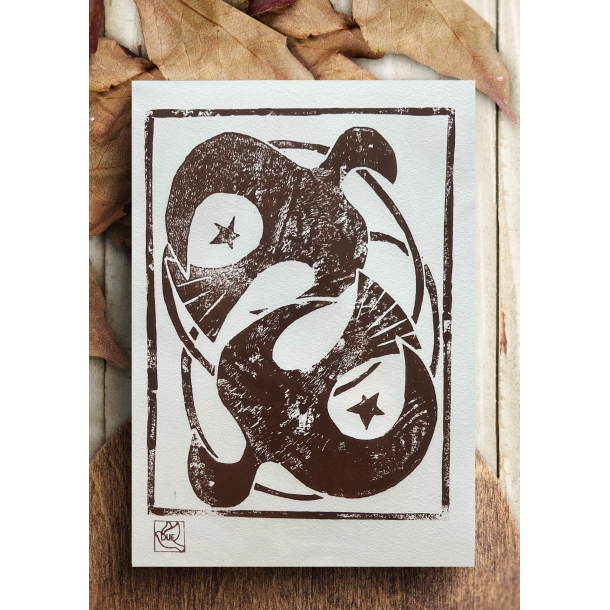 Linoleumstryk Turtelduer Brun