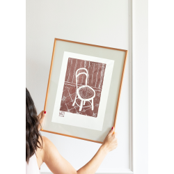 Linoleumstryk Fransk Cafe Rustrd