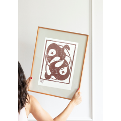 Linoleumstryk Turtelduer Rustrd