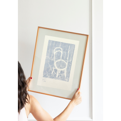 Linoleumstryk Fransk Cafe Lysbl