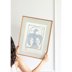 Linoleumstryk Hellig Due Lysbl