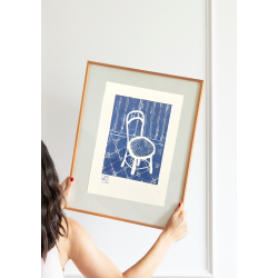 Linoleumstryk Fransk Cafe Bl