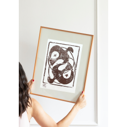 Linoleumstryk Turtelduer Brun