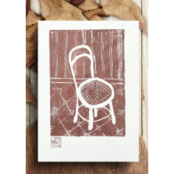 Linoleumstryk Fransk Cafe Rustrd