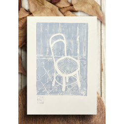 Linoleumstryk Fransk Cafe Lysbl